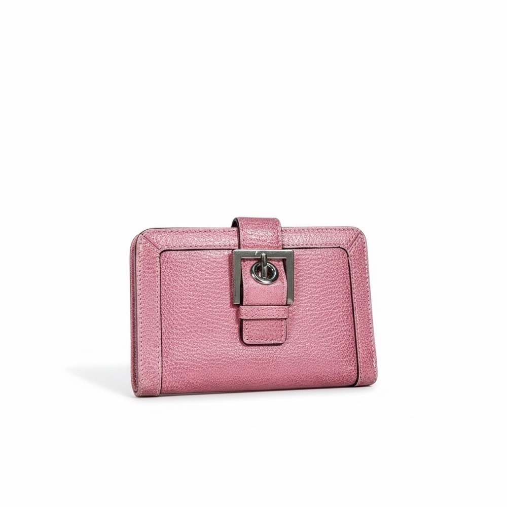 Nordstrom Pink Leather Wallet with Buckle